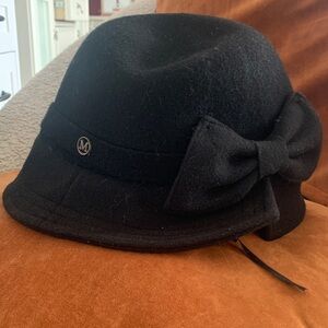 Black Winter Hat with Bow
